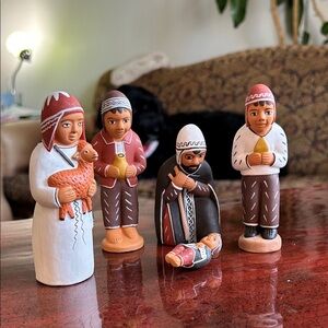 Handcrafted Nativity Figurine Set - Multicolor Replacement  pottery